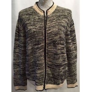 J.Jill Long Sleeve Zip Cardigan Sweater Jacket M